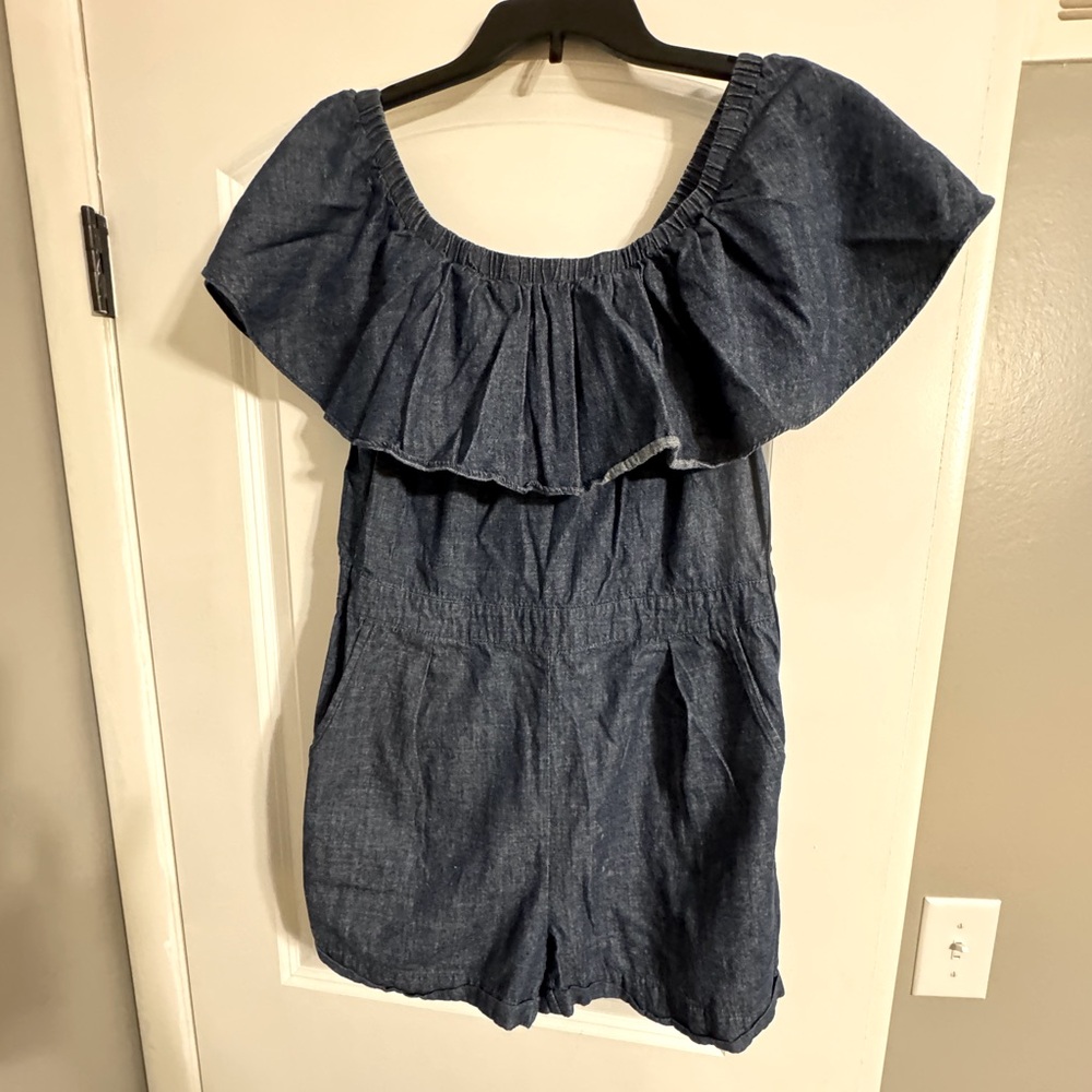 Stylish Denim Off-Shoulder Romper